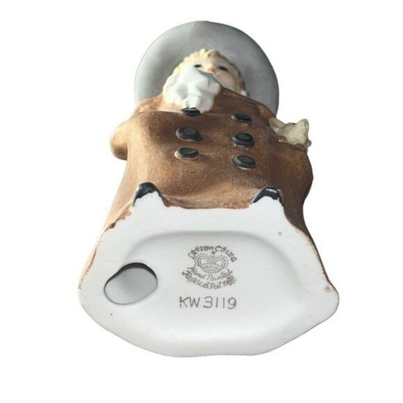 Lefton Vintage 1950s Porcelain Hand-painted Figurine Boy in Coat & Hat w/ Dog - Picture 13 of 14